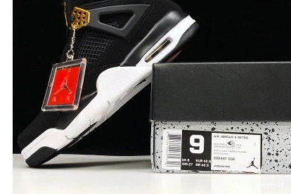 Hyperoad AIR METALLIC JORDAN BLACK “ROYALTY” 4 MENS GOLD-WHITE 1203